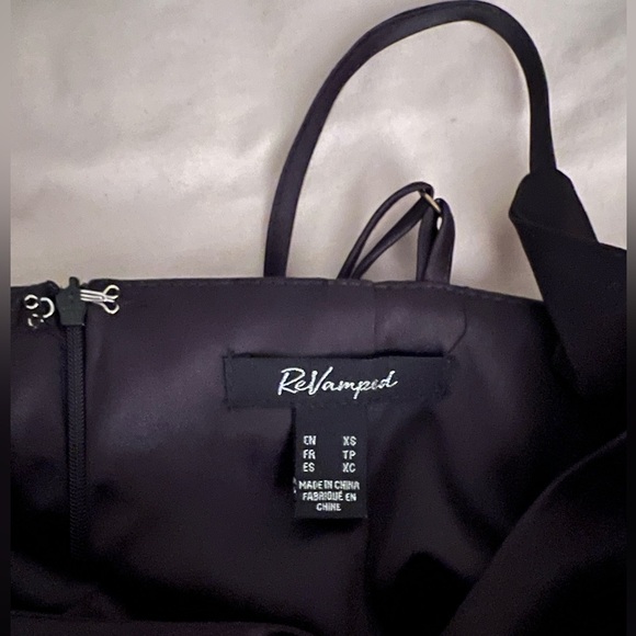 Revamped Black Satin-y Cocktail Dress - XS - Picture 3 of 3